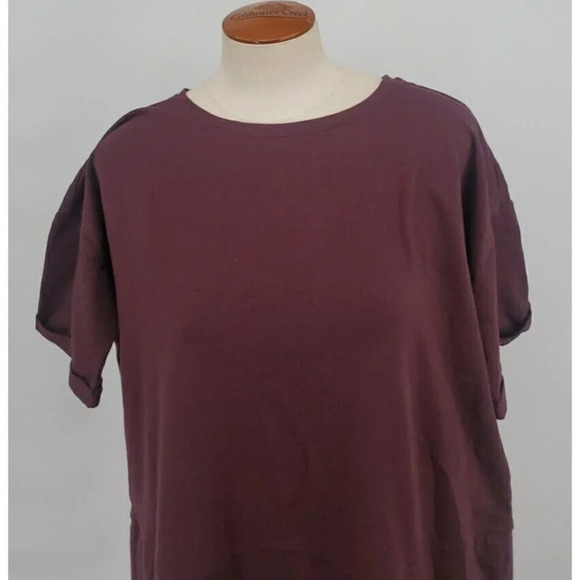 Eileen Fisher Shirt Tunic Dress Womens Brown Organic Cotton Spandex Stretch PM - Picture 3 of 11